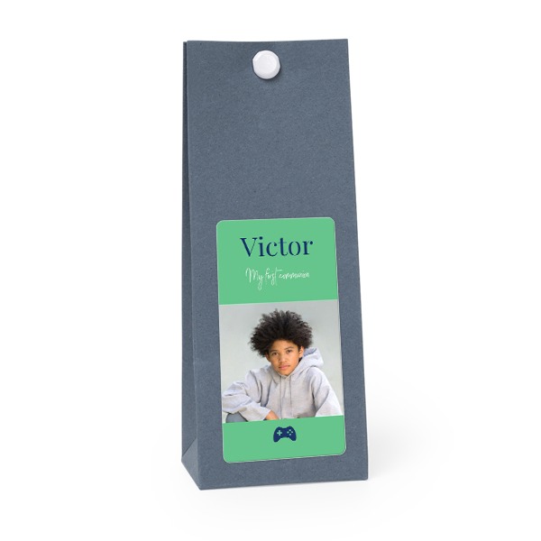 Sachet confiseur rectangle bleu lot de 12