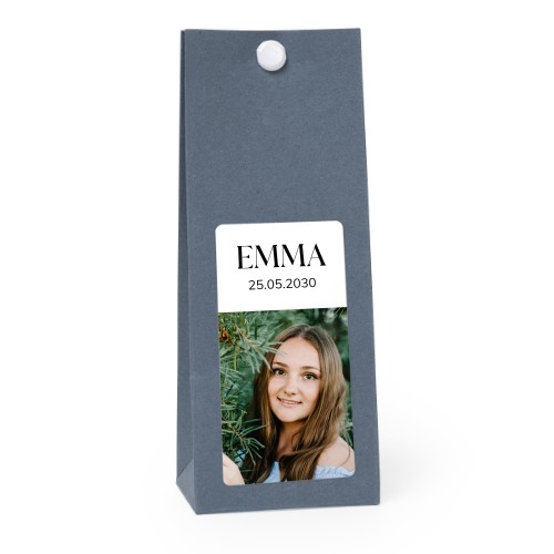 Snoepzakjes blauw rechthoek set van 12