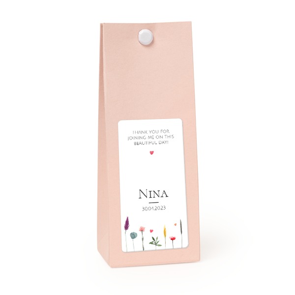 Sachet confiseur rectangle rose lot de 12