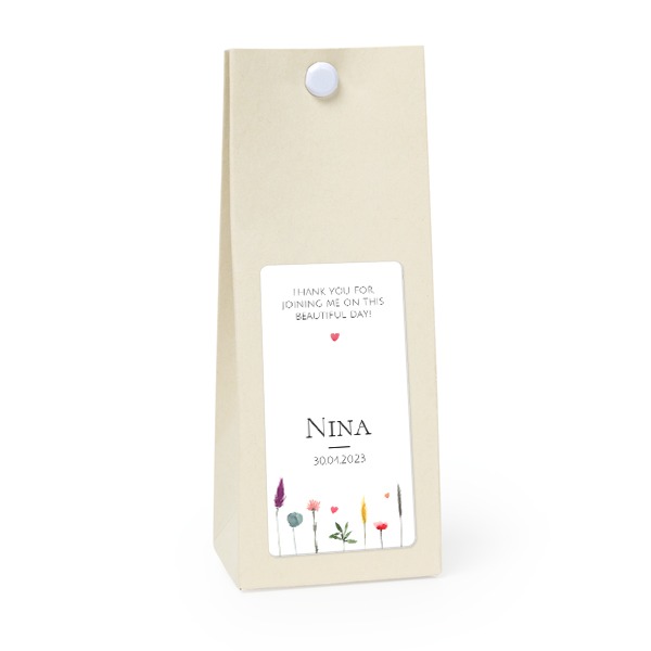 Party favours bag vanilla 35x70mm Party favours bag vanilla 35x70mm