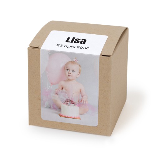 Ruskea paperirasia suorakulmion muotoisella tarralla - 24 kpl