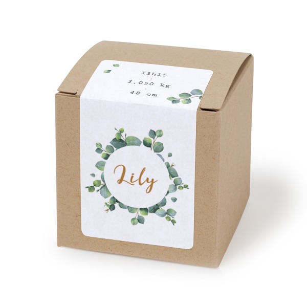 Paper box beige rectangular sticker - set of 24 Paper box beige rectangular sticker - set of 24