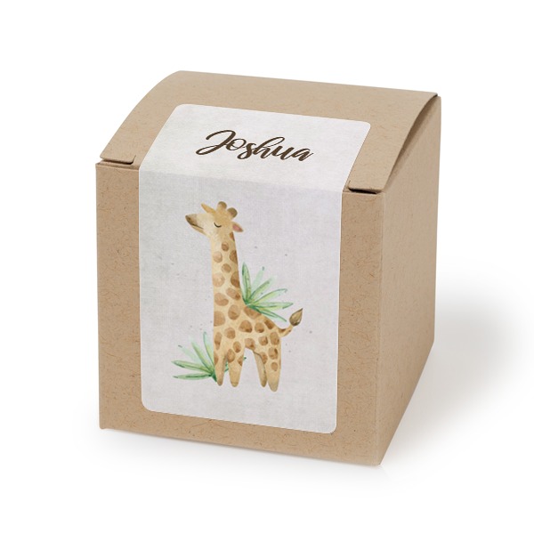 Doosje voor bedankje beige rechthoekige sticker - set van 24 Doosje voor bedankje beige rechthoekige sticker - set van 24
