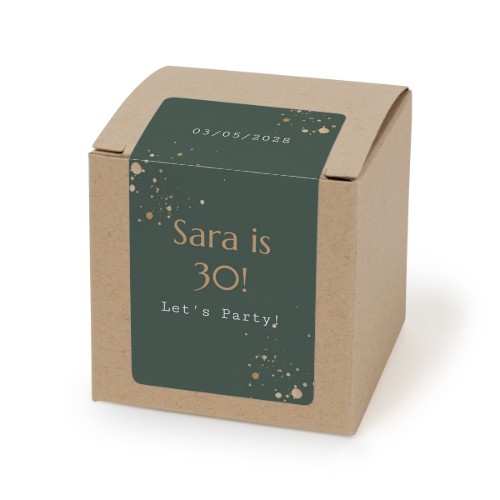 Beige rechteckige Partyboxen Aufkleber - 24 Stk. Beige rechteckige Partyboxen Aufkleber - 24 Stk.