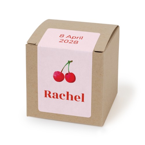 Beige rechteckige Partyboxen Aufkleber - 24 Stk.