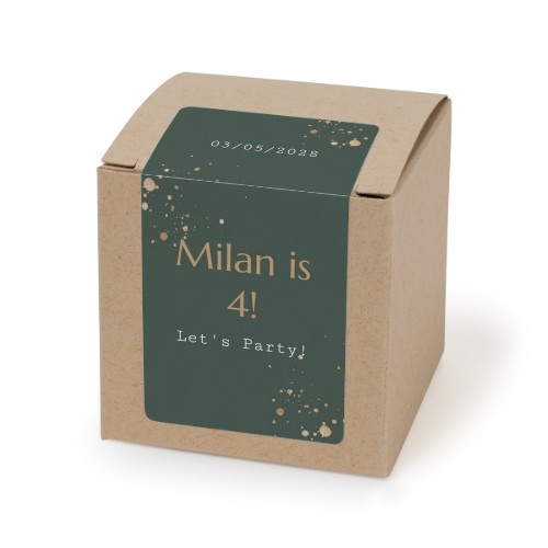 Autocollant rectangulaire beige pour boßte à dragées - lot de 24 Autocollant rectangulaire beige pour boßte à dragées - lot de 24