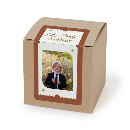 Beige rechteckige Partyboxen Aufkleber - 24 Stk. Beige rechteckige Partyboxen Aufkleber - 24 Stk.