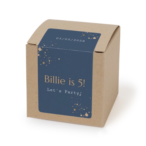 Doosje voor bedankje beige rechthoekige sticker - set van 24 Doosje voor bedankje beige rechthoekige sticker - set van 24