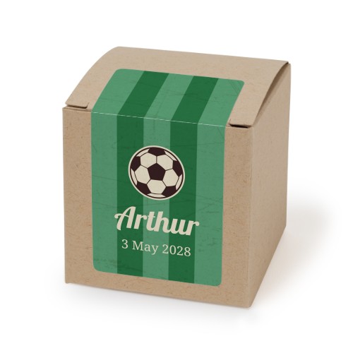 Papieren doos beige rechthoekige sticker - set van 24