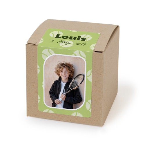 Beige rechteckige Partyboxen Aufkleber - 24 Stk.