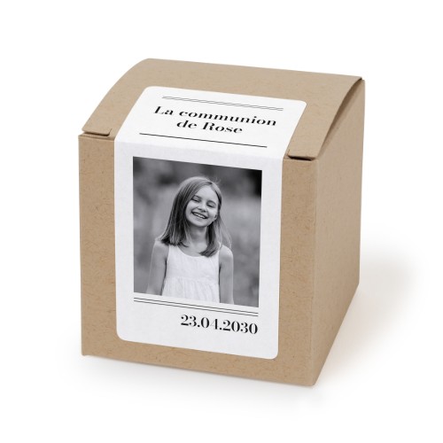 Beige rechteckige Partyboxen Aufkleber - 24 Stk.