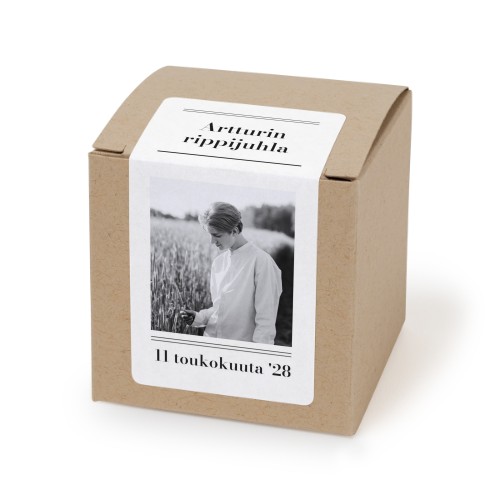 Ruskea paperirasia suorakulmion muotoisella tarralla - 24 kpl