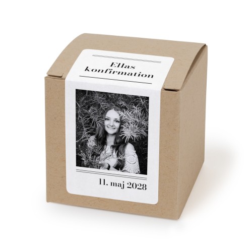 Brun papiræske med rektangulært klistermærke - 24 stk