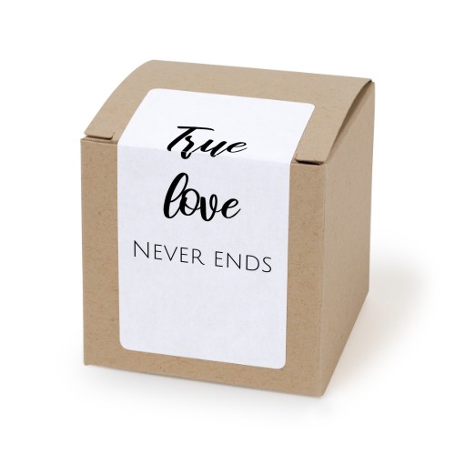 Paper box beige rectangular sticker - set of 24