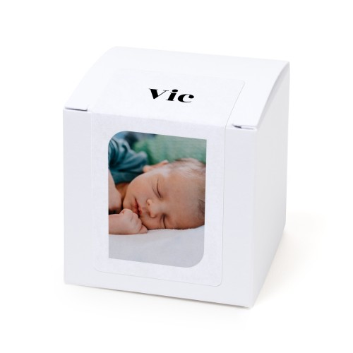 Autocollant rectangulaire blanc pour boîte à dragées - lot de 24 Autocollant rectangulaire blanc pour boîte à dragées - lot de 24
