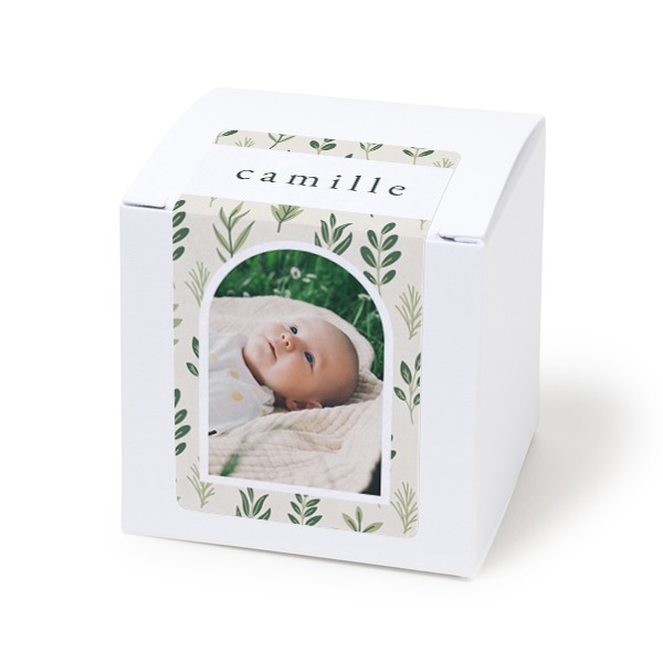 Paper box white rectangular sticker - set of 24 Paper box white rectangular sticker - set of 24