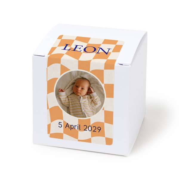Doosje voor bedankje wit rechthoekige sticker - set van 24 Doosje voor bedankje wit rechthoekige sticker - set van 24