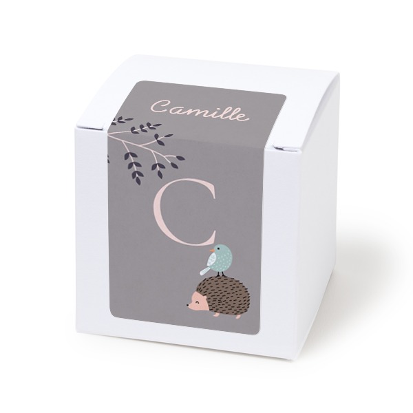 Doosje voor bedankje wit rechthoekige sticker - set van 24 Doosje voor bedankje wit rechthoekige sticker - set van 24