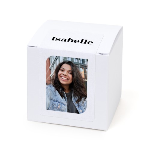 Autocollant rectangulaire blanc pour boîte à dragées - lot de 24 Autocollant rectangulaire blanc pour boîte à dragées - lot de 24