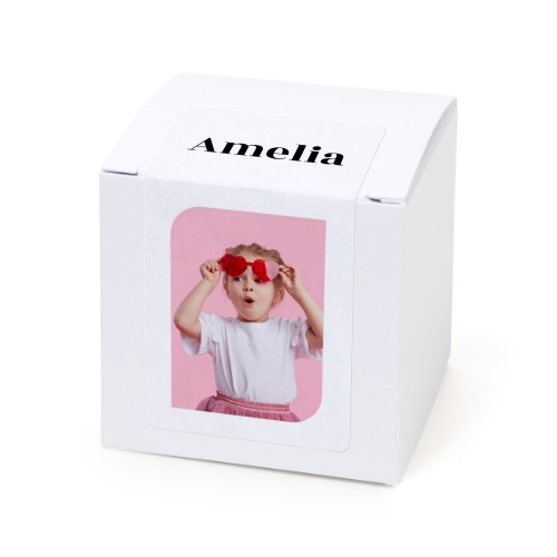 Doosje voor bedankje wit rechthoekige sticker - set van 24 Doosje voor bedankje wit rechthoekige sticker - set van 24