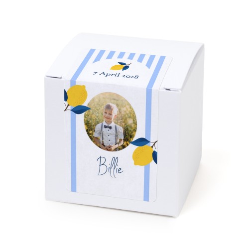 Paper box white rectangular sticker - set of 24