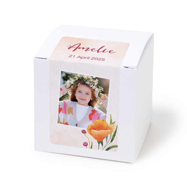 Doosje voor bedankje wit rechthoekige sticker - set van 24 Doosje voor bedankje wit rechthoekige sticker - set van 24