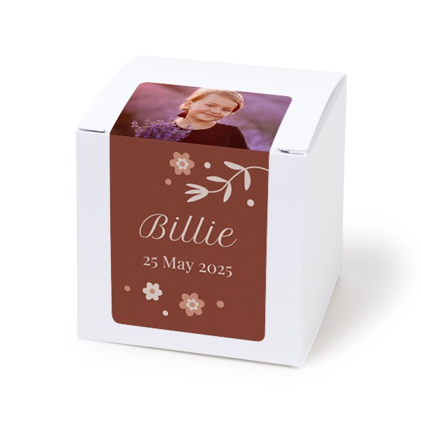 Paper box white rectangular sticker - set of 24 Paper box white rectangular sticker - set of 24