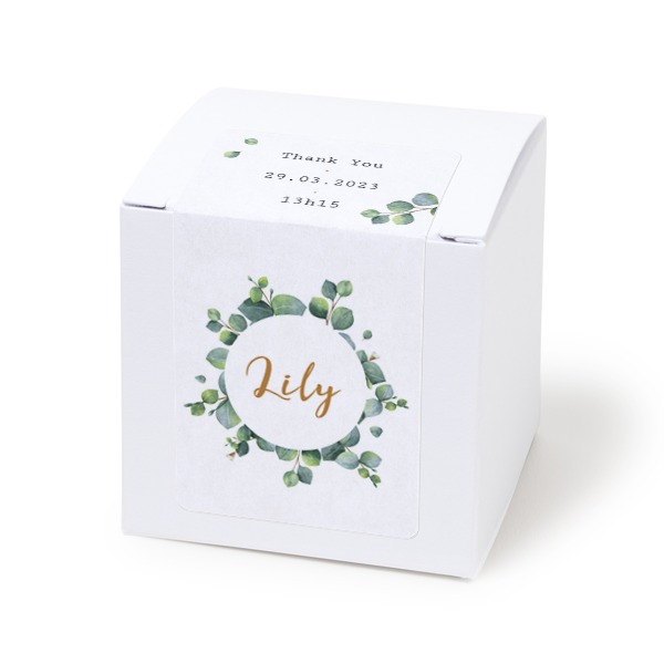 Paper box white rectangular sticker - set of 24 Paper box white rectangular sticker - set of 24