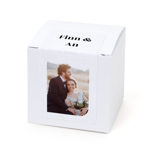 Doosje voor bedankje wit rechthoekige sticker - set van 24 Doosje voor bedankje wit rechthoekige sticker - set van 24