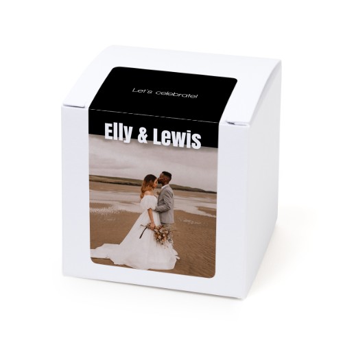 Paper box white rectangular sticker - set of 24