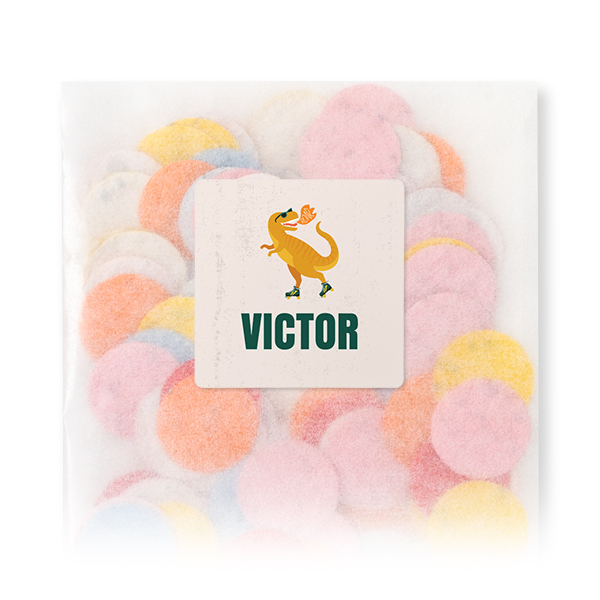 Sachets de confettis à semer avec autocollant carré (lot de 12)