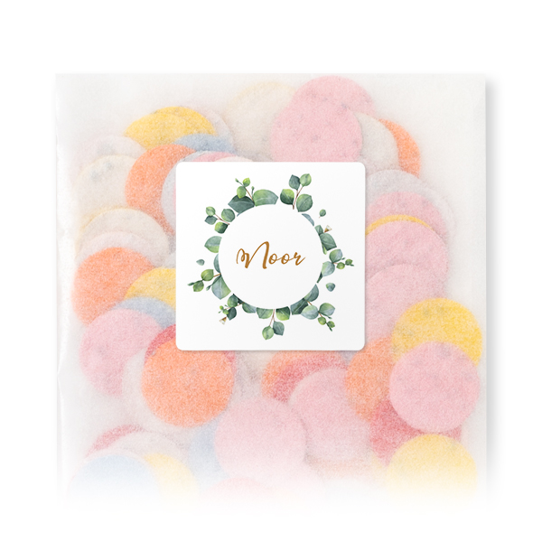 Biodegradable confetti with square stickers - 12 pcs