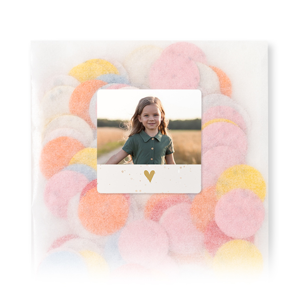 Biodegradable confetti with square stickers - 12 pcs