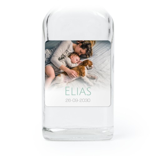 Fiole en verre transparent avec autocollant carré - Lot de 12 Fiole en verre transparent avec autocollant carré - Lot de 12