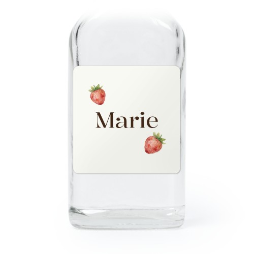 Mini flesjes met vierkante sticker - set van 12