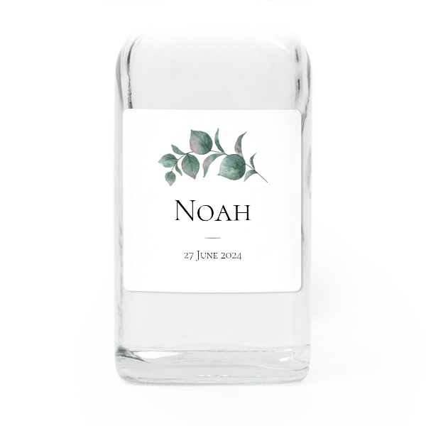 Fiole en verre transparent avec autocollant carré - Lot de 12