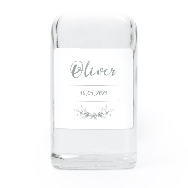 Mini bottles with square stickers – Set of 12