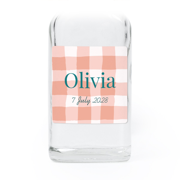 Fiole en verre transparent avec autocollant carré - Lot de 12 Fiole en verre transparent avec autocollant carré - Lot de 12