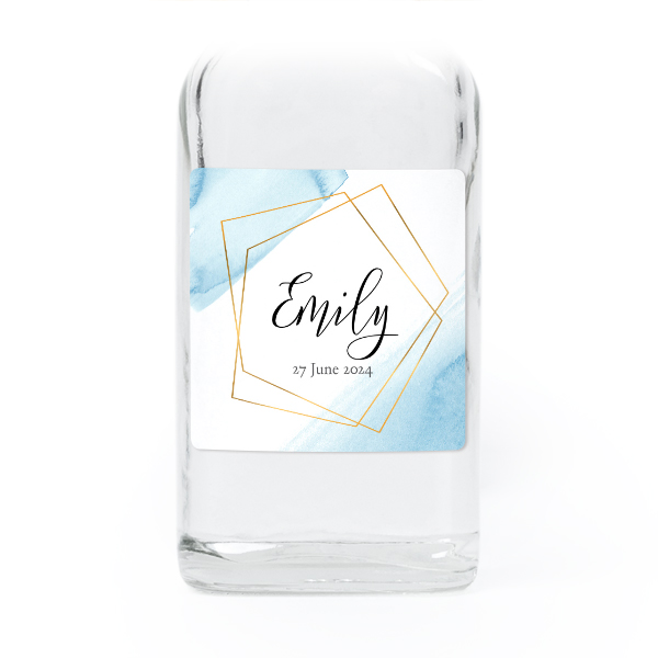 Mini flasker med firkantede klistermerker- 12 stk