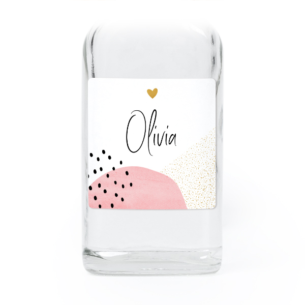 Fiole en verre transparent avec autocollant carré - Lot de 12