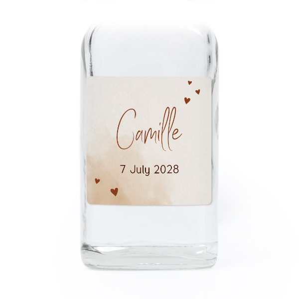 Fiole en verre transparent avec autocollant carré - Lot de 12 Fiole en verre transparent avec autocollant carré - Lot de 12