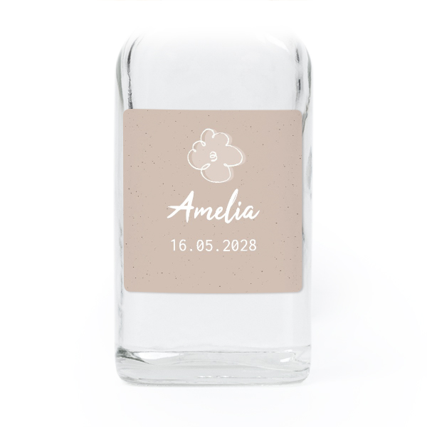Mini bottles with square stickers – Set of 12