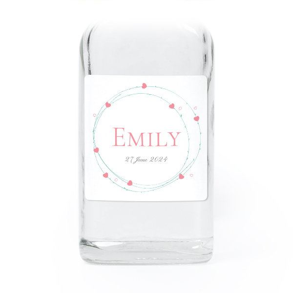 Mini bottles with square stickers – Set of 12