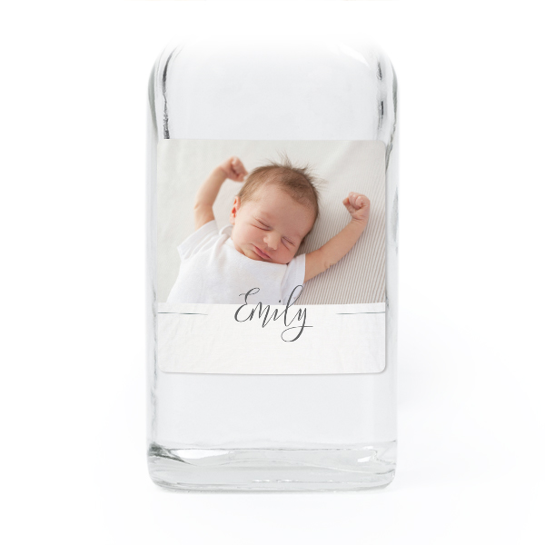 Mini flesjes met vierkante sticker - set van 12