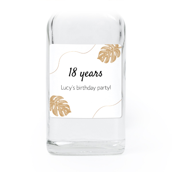 Fiole en verre transparent avec autocollant carré - Lot de 12 Fiole en verre transparent avec autocollant carré - Lot de 12