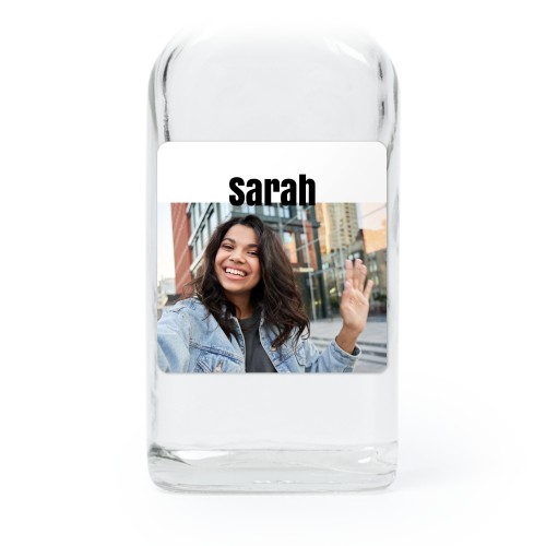 Fiole en verre transparent avec autocollant carré - Lot de 12 Fiole en verre transparent avec autocollant carré - Lot de 12