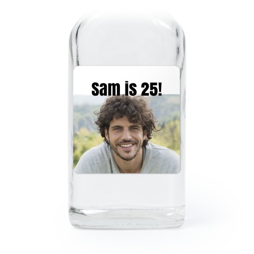 Mini flesjes met vierkante sticker - set van 12