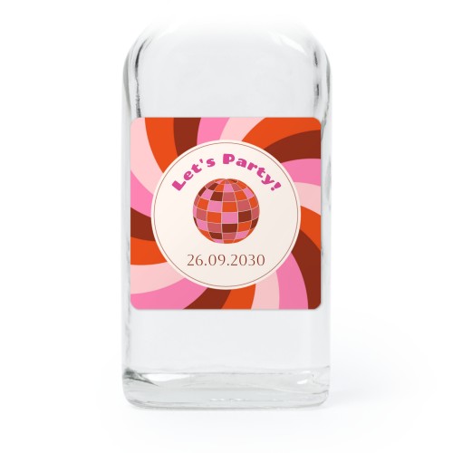 Fiole en verre transparent avec autocollant carré - Lot de 12