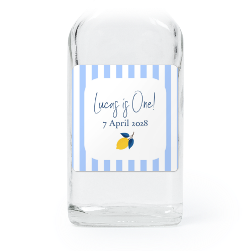 Mini bottles with square stickers – Set of 12 Mini bottles with square stickers – Set of 12