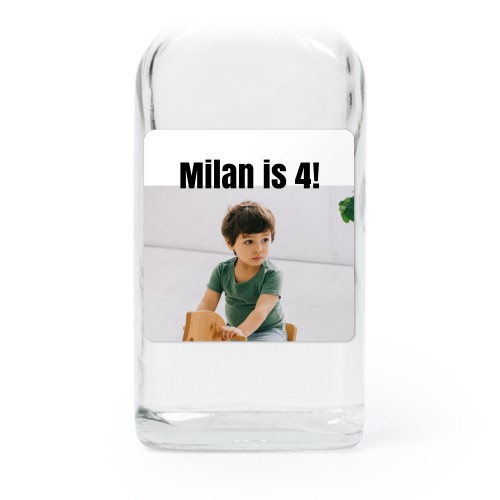 Mini flesjes met vierkante sticker - set van 12 Mini flesjes met vierkante sticker - set van 12